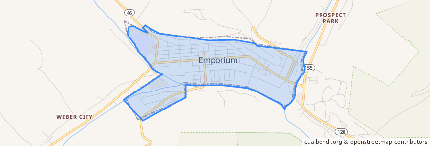Mapa de ubicacion de Emporium.