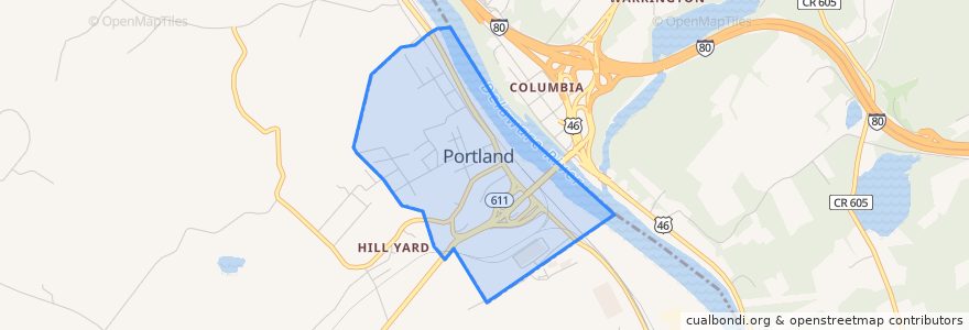 Mapa de ubicacion de Portland.