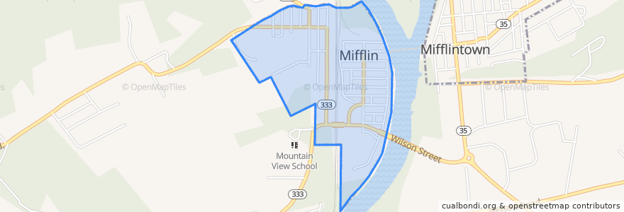 Mapa de ubicacion de Mifflin.