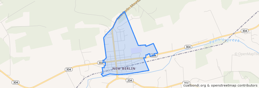 Mapa de ubicacion de New Berlin.