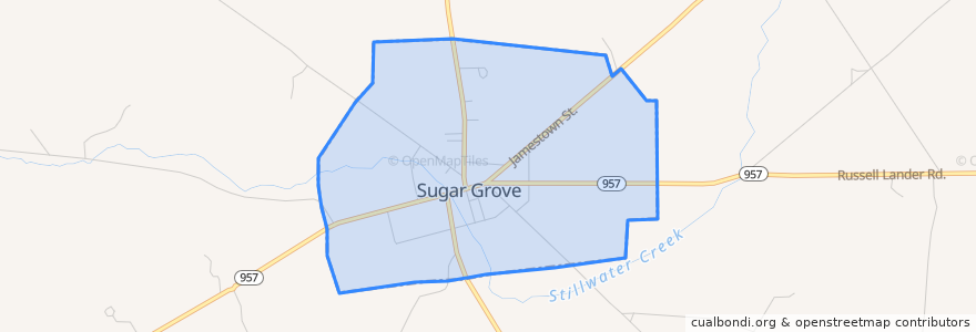 Mapa de ubicacion de Sugar Grove.