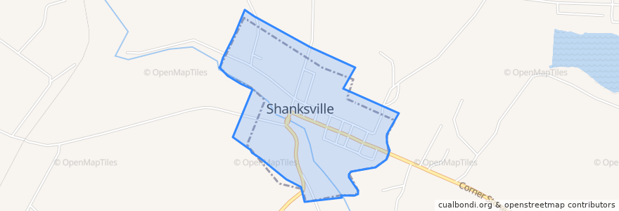 Mapa de ubicacion de Shanksville.