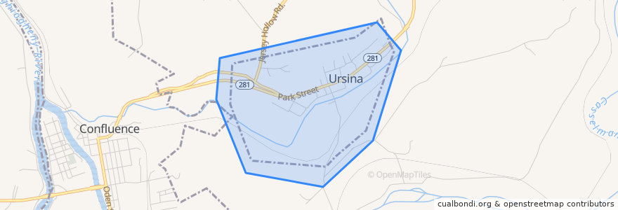 Mapa de ubicacion de Ursina.