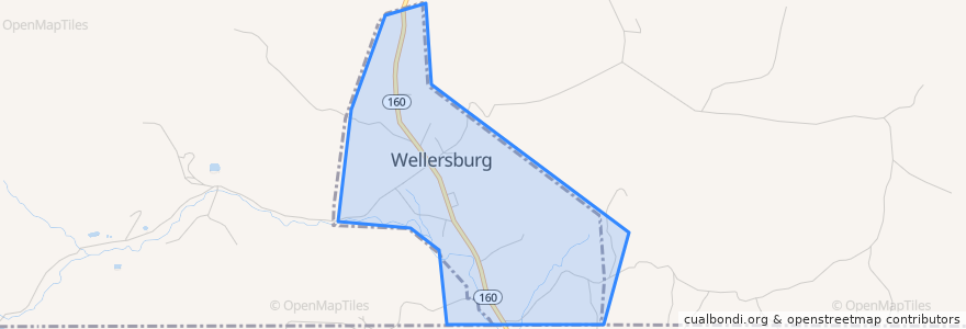 Mapa de ubicacion de Wellersburg.