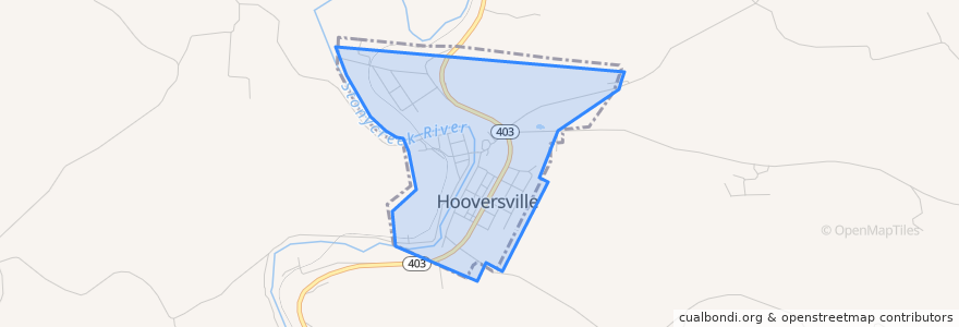 Mapa de ubicacion de Hooversville.