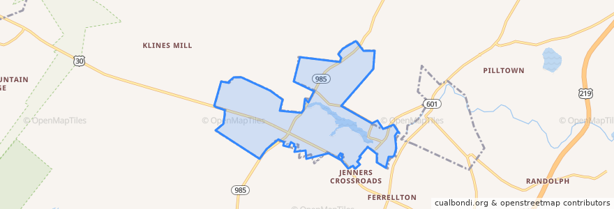 Mapa de ubicacion de Jennerstown.
