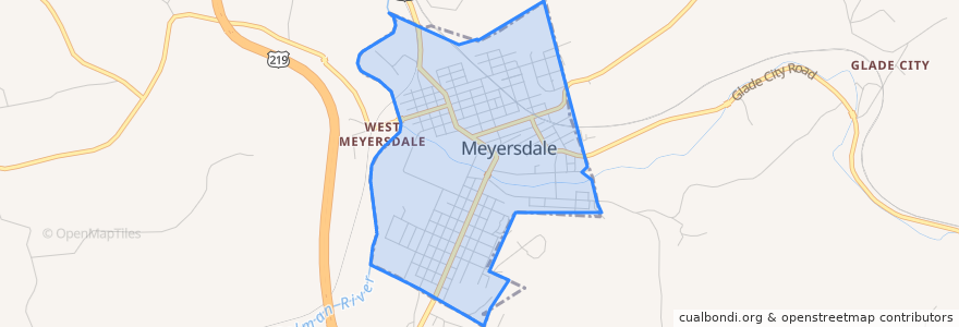 Mapa de ubicacion de Meyersdale.