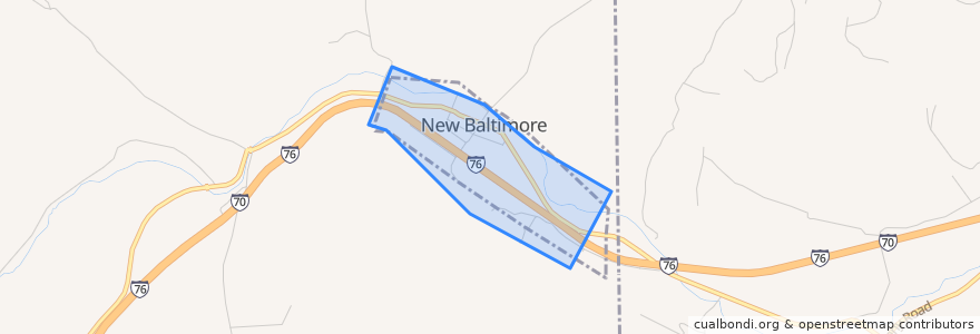 Mapa de ubicacion de New Baltimore.