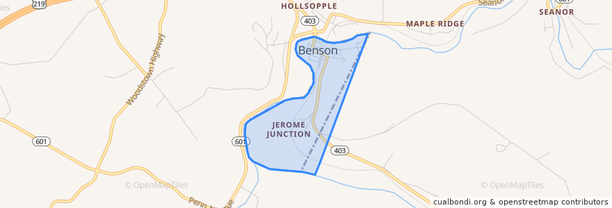 Mapa de ubicacion de Benson.