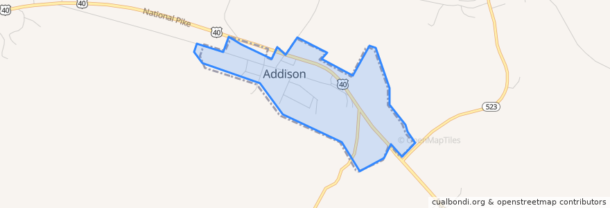 Mapa de ubicacion de Addison.