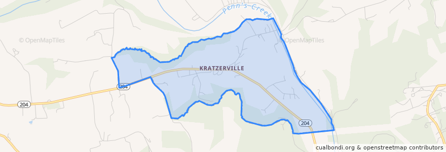 Mapa de ubicacion de Kratzerville.