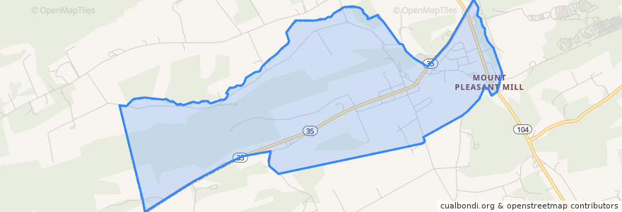 Mapa de ubicacion de Mount Pleasant Mills.