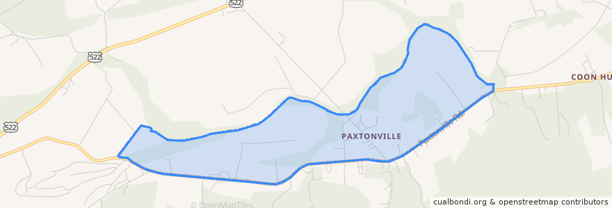 Mapa de ubicacion de Paxtonville.