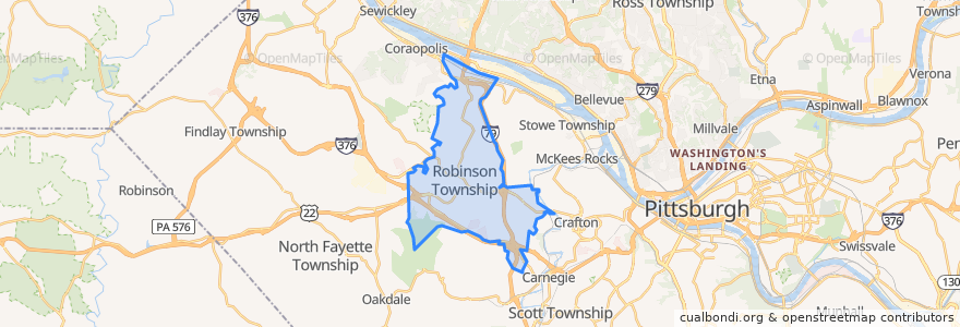 Mapa de ubicacion de Robinson Township.