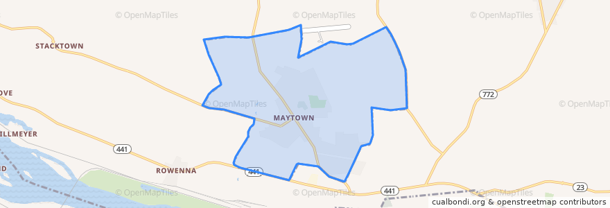 Mapa de ubicacion de Maytown.