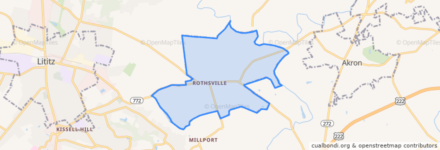 Mapa de ubicacion de Rothsville.