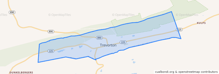 Mapa de ubicacion de Trevorton.