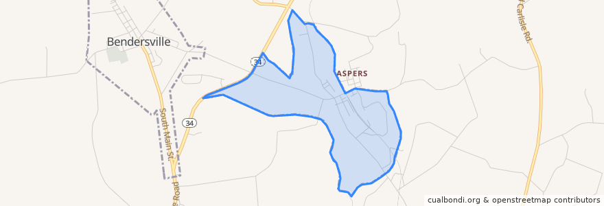 Mapa de ubicacion de Aspers.