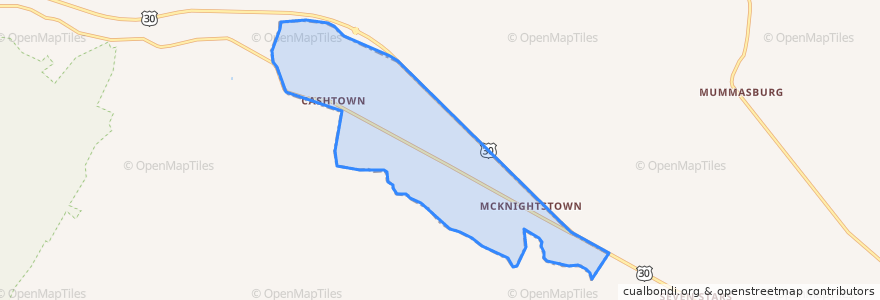 Mapa de ubicacion de Cashtown-McKnightstown.