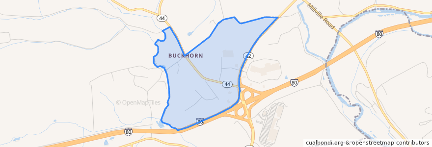 Mapa de ubicacion de Buckhorn.