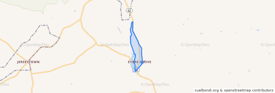 Mapa de ubicacion de Eyers Grove.