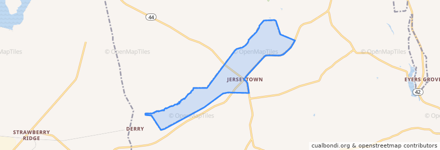 Mapa de ubicacion de Jerseytown.