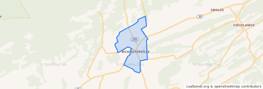 Mapa de ubicacion de McAlisterville.