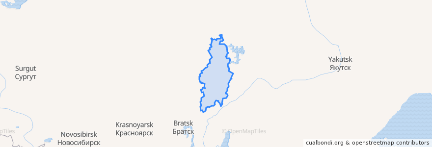 Mapa de ubicacion de Катангский район.