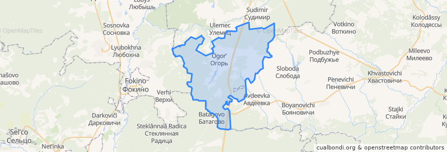 Mapa de ubicacion de сельское поселение Село Огорь.