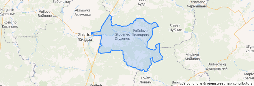 Mapa de ubicacion de сельское поселение Село Студенец.