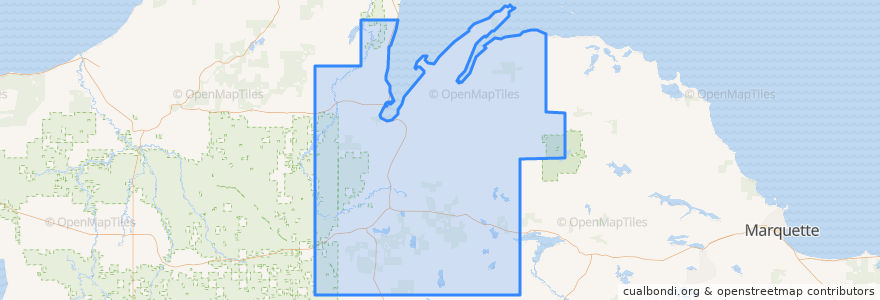 Mapa de ubicacion de Baraga County.