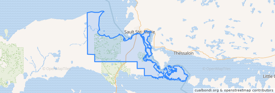 Mapa de ubicacion de Chippewa County.