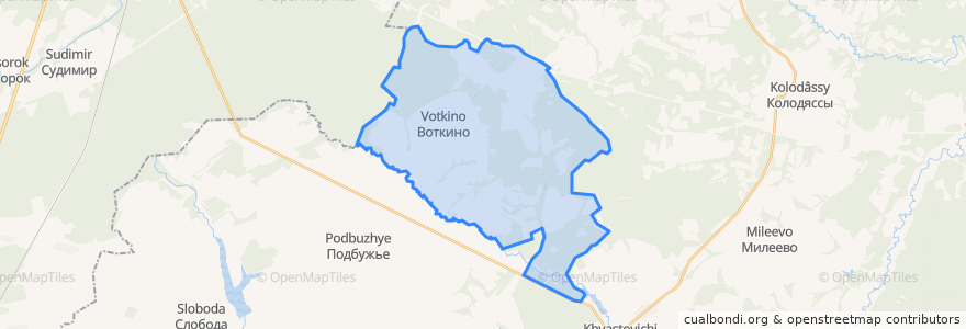 Mapa de ubicacion de сельское поселение Село Воткино.