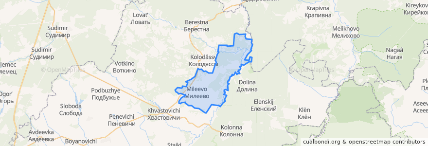 Mapa de ubicacion de сельское поселение Село Милеево.