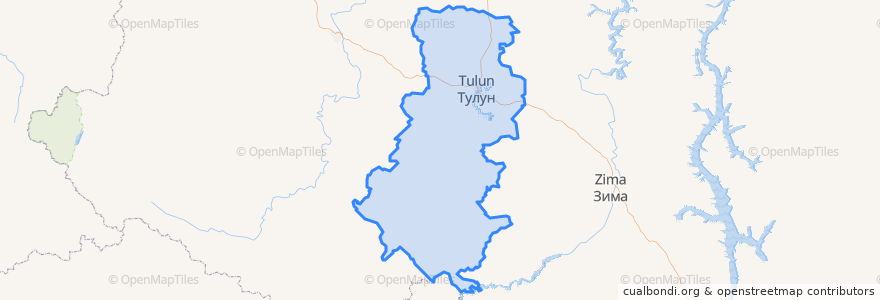 Mapa de ubicacion de Тулунский район.