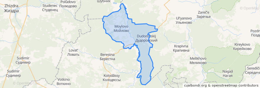 Mapa de ubicacion de сельское поселение Село Дудоровский.