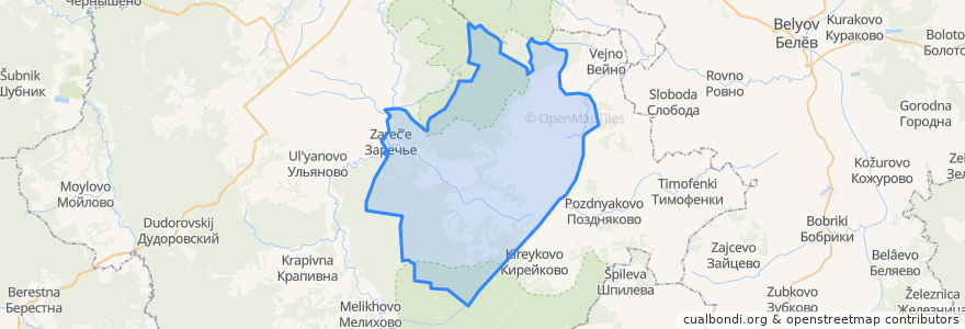 Mapa de ubicacion de сельское поселение Село Заречье.