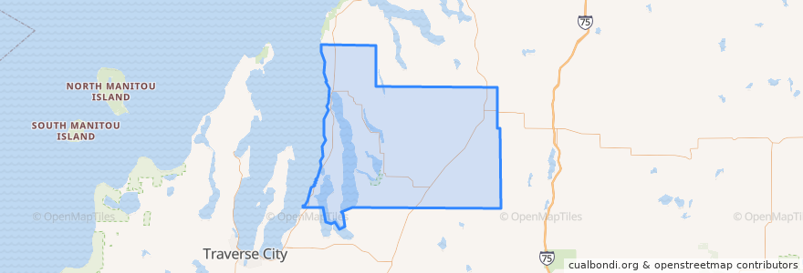 Mapa de ubicacion de Antrim County.