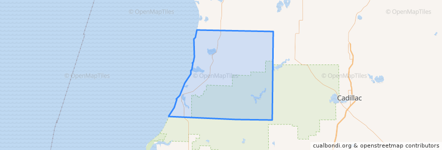 Mapa de ubicacion de Manistee County.