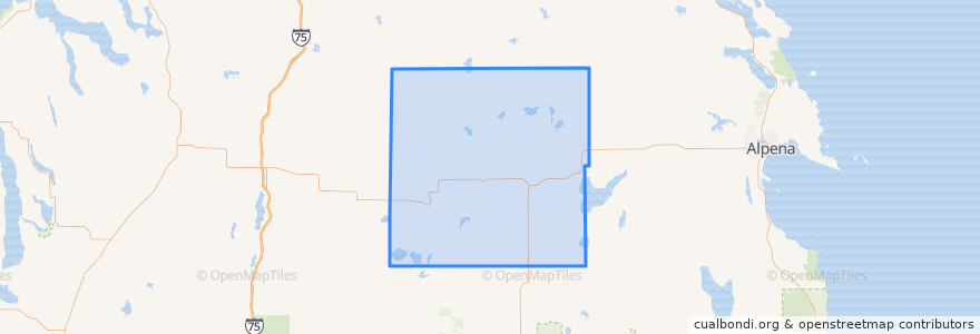 Mapa de ubicacion de Montmorency County.