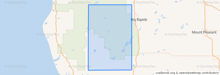 Mapa de ubicacion de Newaygo County.