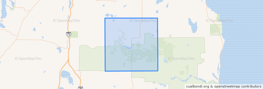 Mapa de ubicacion de Oscoda County.