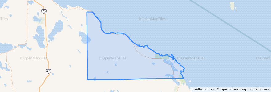 Mapa de ubicacion de Presque Isle County.