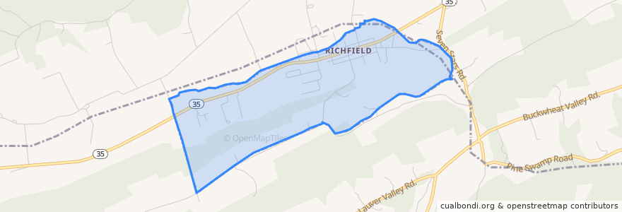 Mapa de ubicacion de Richfield.