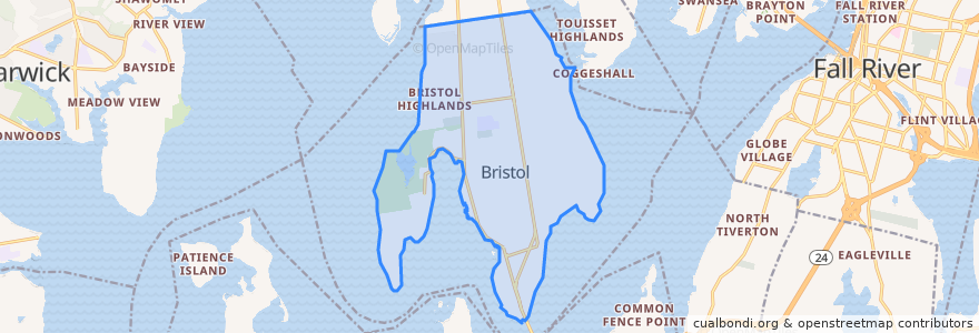 Mapa de ubicacion de Bristol.