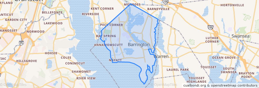 Mapa de ubicacion de Barrington.