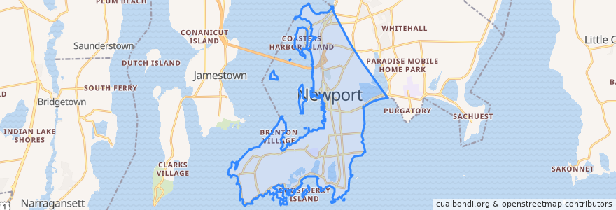 Mapa de ubicacion de Newport.