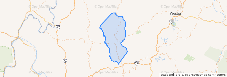 Mapa de ubicacion de Calhoun County.