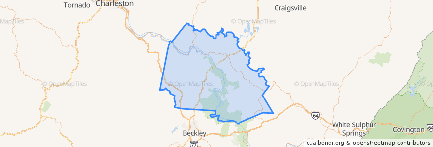 Mapa de ubicacion de Fayette County.