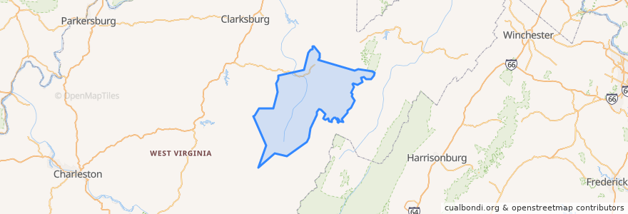 Mapa de ubicacion de Randolph County.